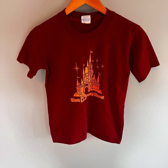 Disney World T-Shirt Walt Maroon Castle Youth XL - Picture 1 of 6